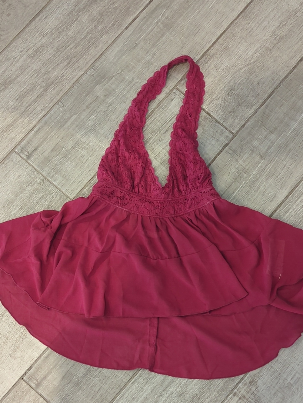 Kimchi Blue Raspberry Lace Halter Chemise